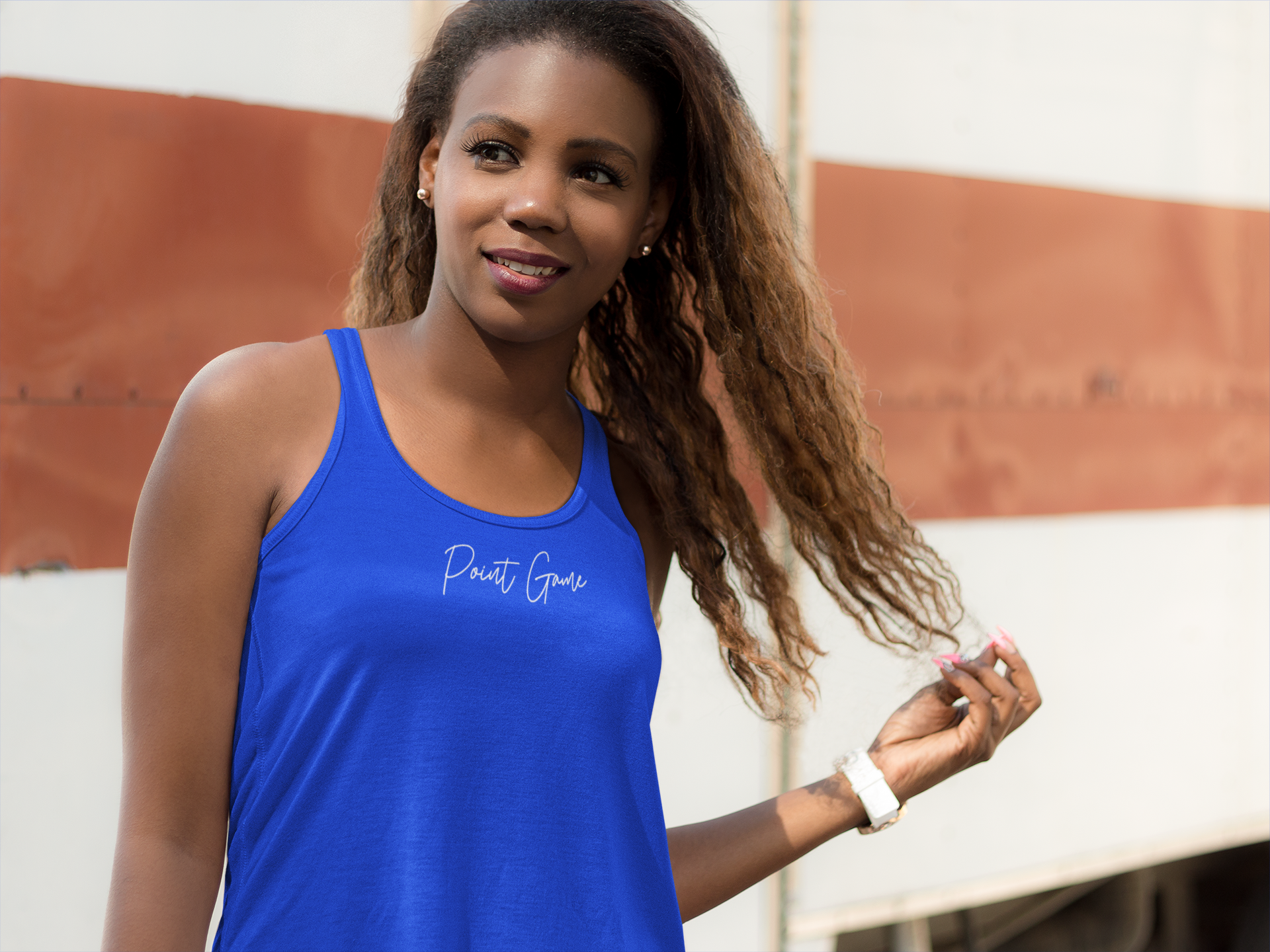 POINT GAME FLOWY RACERBACK TANK TOP